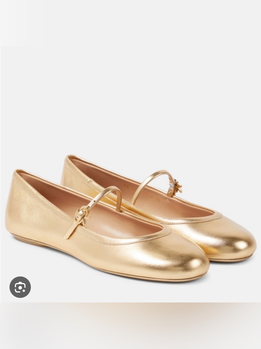 Carla Metallic Leather Mary-Jane Flats - Gold